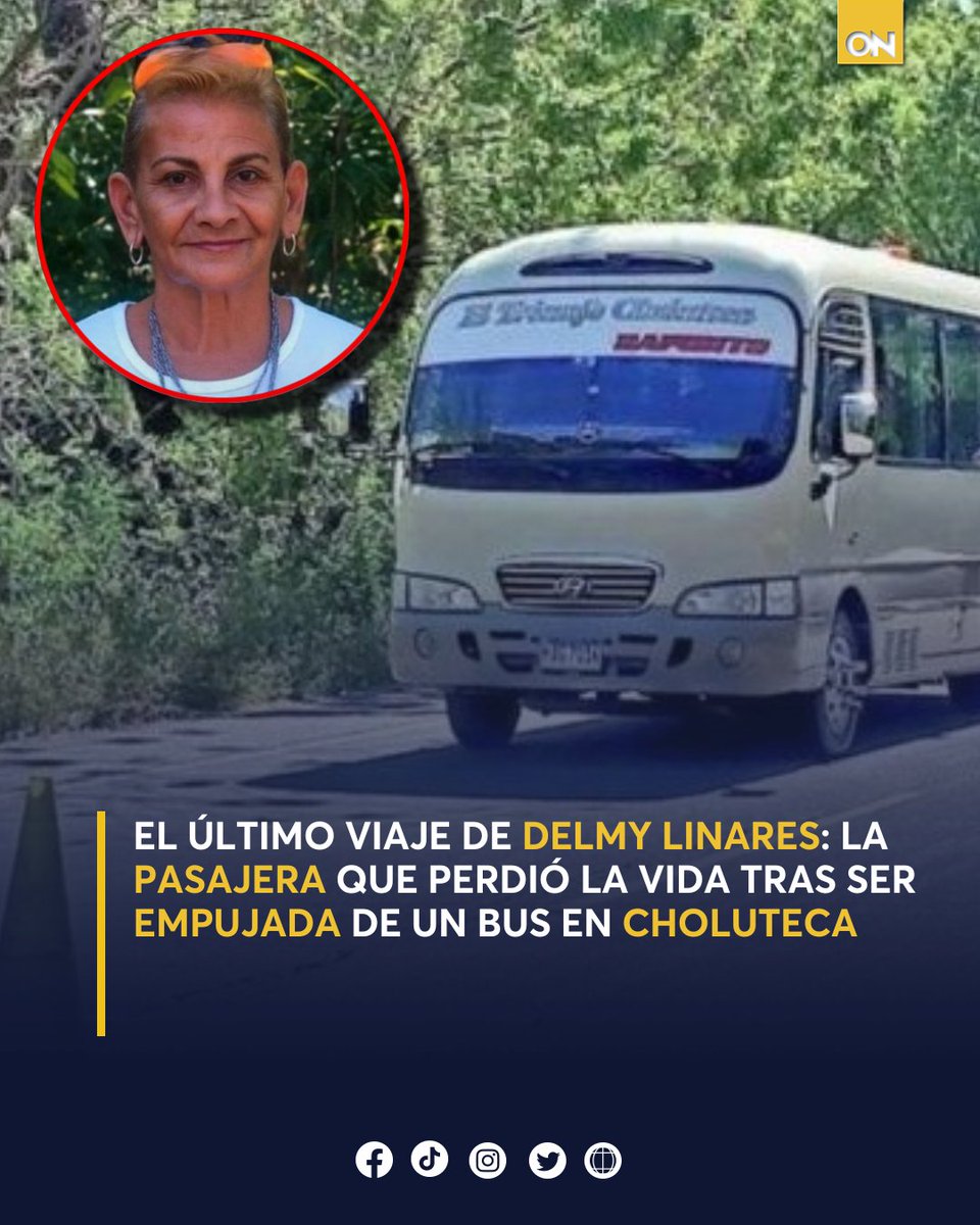 canal11hn's tweet photo. 😢Delmy Linares iba a visitar a sus hijos cuando presuntamente fue empujada por cobrador desde el bus en Choluteca, lesiones provocaron trágico final.

🚨Conductor y cobrador ya fueron requeridos👉 https://t.co/eQlVKRASZG

#Pasajera #Cobrador #Choluteca https://t.co/3ZGcGjKvQy