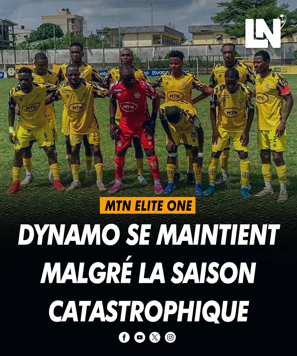 MTN Élite One : Dynamo se maintient malgré la saison catastrophique   La saison 2024-2025 restera gravée dans les mémoires des supporters de la Dynamo de Douala comme une année de montagnes russes émotionnelles, un combat acharné .  ln-foot.com/news/50cd0ac7-…
