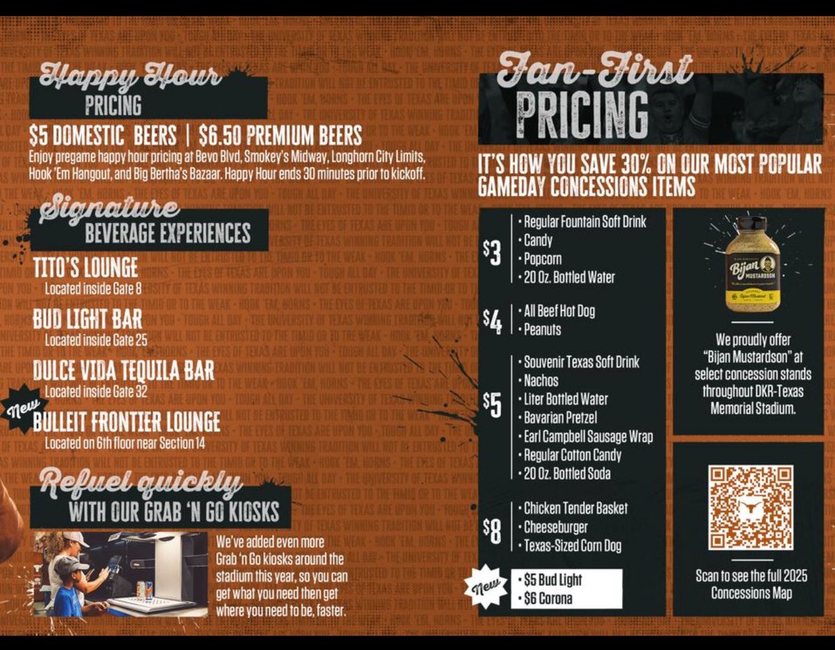 Very proud of our team ⁦<a href="/TexasFanFirst/">Texas Fan First</a>⁩ and ⁦<a href="/SodexoGroup/">Sodexo</a>⁩ for working together to create fan first offerings our incredible patrons.. Team Texas! 👏🏼👏🏼🤘🏽