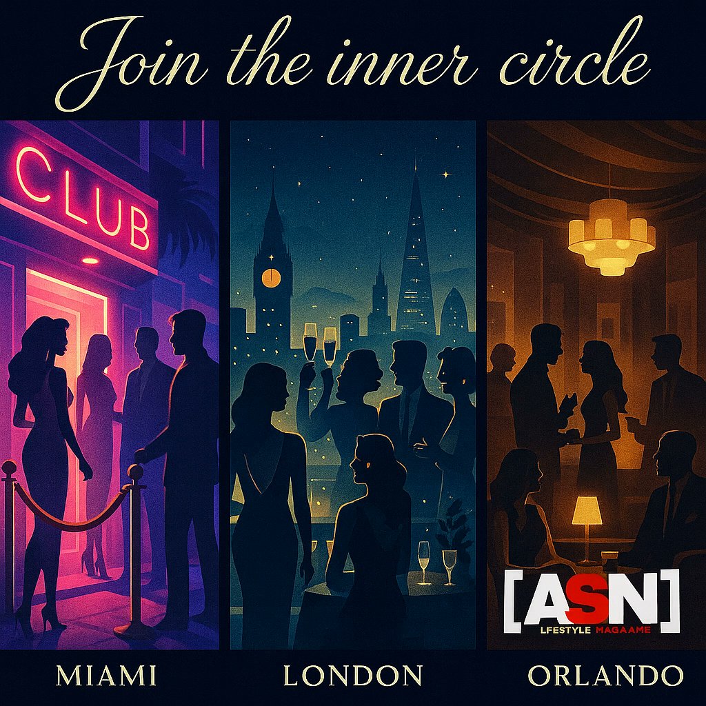 ASNLifestyleMag's tweet photo. Unlock nights you’ll never forget. ✨ Miami’s VIP clubs. London rooftops. Orlando’s hidden parties. Your invitation to the untold—curated escapes, power circles, and dance floors only ASN knows. Join the bold. 🍾 #ASNExclusive #HiddenGems #LuxuryNightlife #InsiderAccess https://t.co/nU60Gl4Xv8