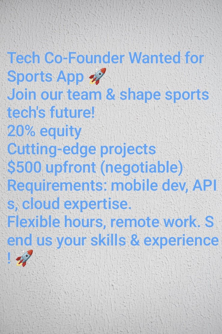 prink014's tweet image. We have invested a lot the project is almost ready #SportsTech #StartupLife #TechCoFounder #AppDevelopment #RemoteWork #Innovation #Entrepreneurship #SportsApp #JobOpening #StartupJobs #TechJobs
