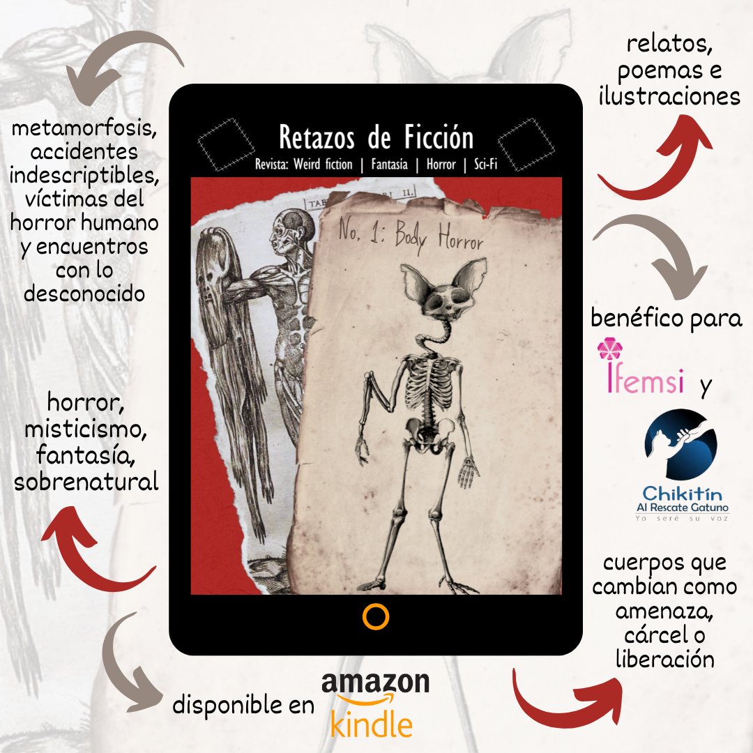 ¡Nuestros semestrales tienen nuevo sitio, lectores! Que la suerte nos acompañe jaja

El No.1 #bodyhorror ahora está en:
amazon.es/dp/B0FL14YTB9 :)

<a href="/sheyncognito/">shey 🛸</a> <a href="/plumadeicaro/">Pluma de Ícaro🐦</a> <a href="/ehcimra/">Armiche López (A. L. H.)</a> @Sangretano <a href="/AlvarellosLema/">Pilar Alvarellos Lema</a> <a href="/lordcharlie87/">Detective Salvaje 🕵🏻‍♂️</a> <a href="/alex_vae/">Alex VAE ✝️🇨🇷 Comisiones abiertas</a> 

#revistaliteraria #antologiabenefica