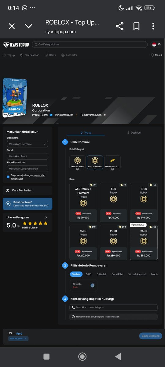 ilyaspanaya1's tweet image. Ready Top Up Roblox super murah banget, harga reseller bisa DM kesini atau langsung ke website ada layanan customer service 24/7 alias 24 jam

Website: ilyastopup.com
Instagram: ilyastopup

#topuproblox #topuprobloxmurah #topuprobloxaman #topuprobloxcepat