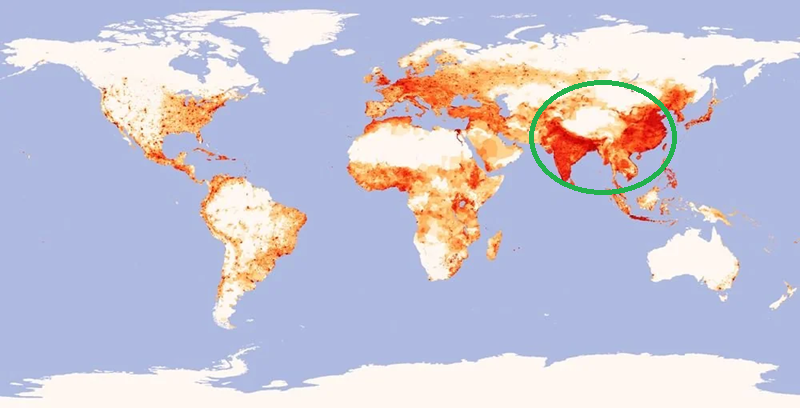 The bulk of the world's intellectual talent lies within this green oval. If America cuts ourselves off from that talent, we are part of the global periphery.