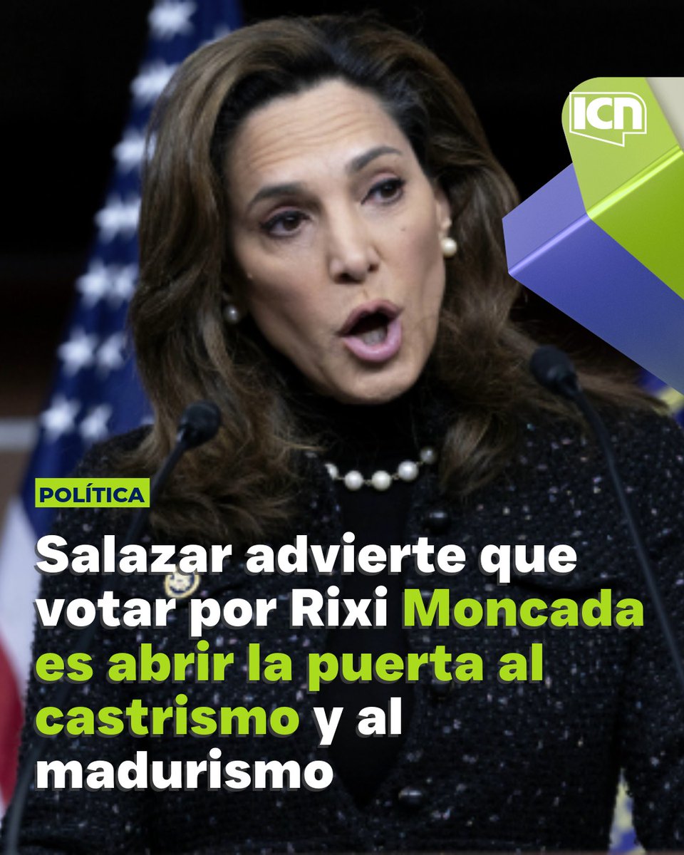 Política 🔴| 𝐌𝐚𝐫𝐢́𝐚 𝐄𝐥𝐯𝐢𝐫𝐚 𝐒𝐚𝐥𝐚𝐳𝐚𝐫 𝐚𝐝𝐯𝐢𝐞𝐫𝐭𝐞 𝐪𝐮𝐞 𝐯𝐨𝐭𝐚𝐫 𝐩𝐨𝐫 𝐑𝐢𝐱𝐢 𝐌𝐨𝐧𝐜𝐚𝐝𝐚 𝐞𝐬 𝐚𝐛𝐫𝐢𝐫 𝐥𝐚 𝐩𝐮𝐞𝐫𝐭𝐚 𝐚𝐥 𝐜𝐚𝐬𝐭𝐫𝐢𝐬𝐦𝐨 𝐲 𝐚𝐥 𝐦𝐚𝐝𝐮𝐫𝐢𝐬𝐦𝐨

La congresista estadounidense María Elvira Salazar (<a href="/MaElviraSalazar/">María Elvira Salazar 🇺🇸</a>)