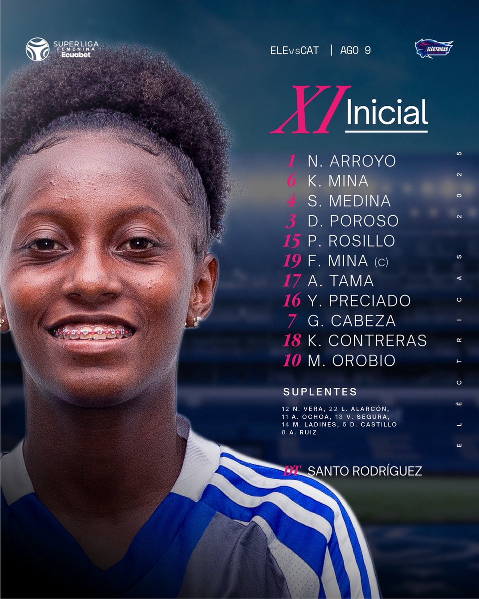 📋 ¡El 11 de las Eléctricas! 👊

Eléctricas 🆚 U. Católica 

#VamosElectricas