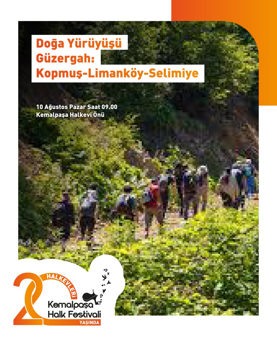 Yarın HopaDost ile birlikte Kopmuş- Limanköy ve Selimiye güzergahı takip edilerek doğa yürüyüşü yapılacaktır. 

10 Ağustos Pazar ( yarın ) saat 09.00’da Kemalpaşa Belediyesi önünde buluşacağız.

#HalkınFestivali20Yaşında
#DoğaYürüyüşü