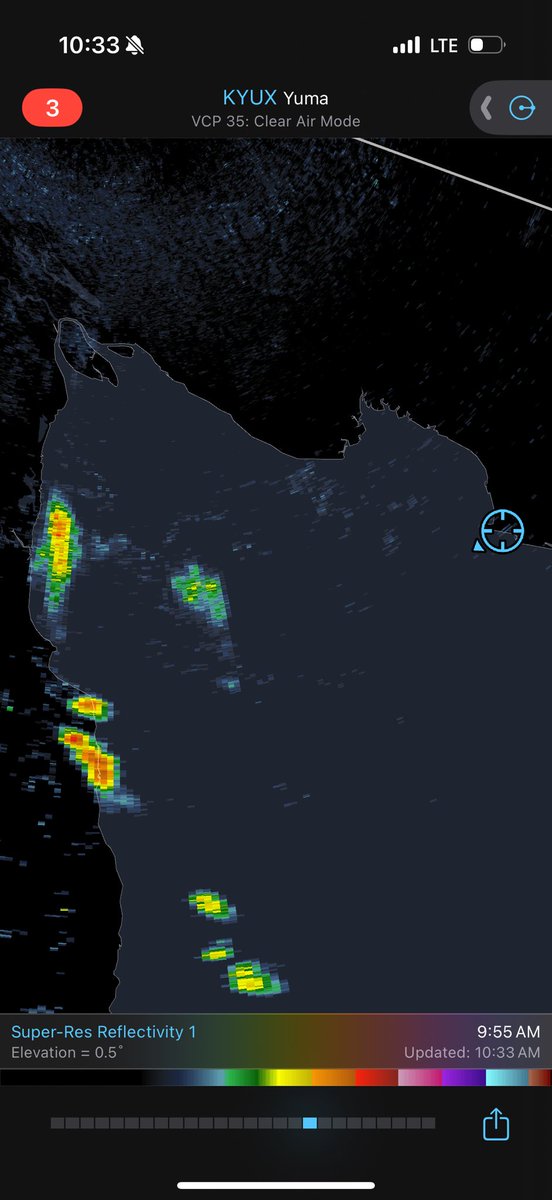 Morning thunderstorms crossing the Sea of Cortez near San Felipe, Baja.