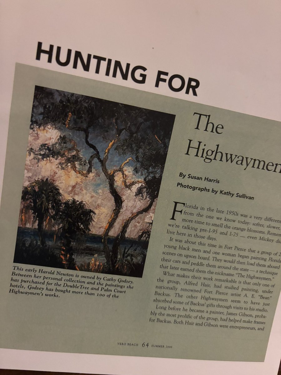 Get this article at The Highwaymen Art Gallery on Commerce Avenue.  Open Saturdays 10 AM to 3 PM.  #art #Florida #VeroBeach