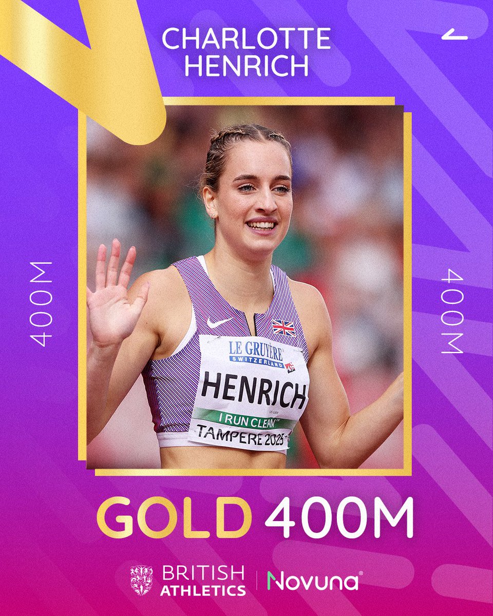 Charlotte Henrich you star! 🌟

She powers to 400m gold at the European Under-20 Championships in a huge PB of 51.68 🙌

#Tampere2025