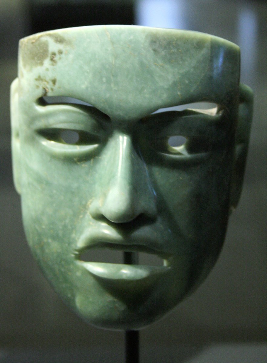 "Olmec-style" face mask in jade