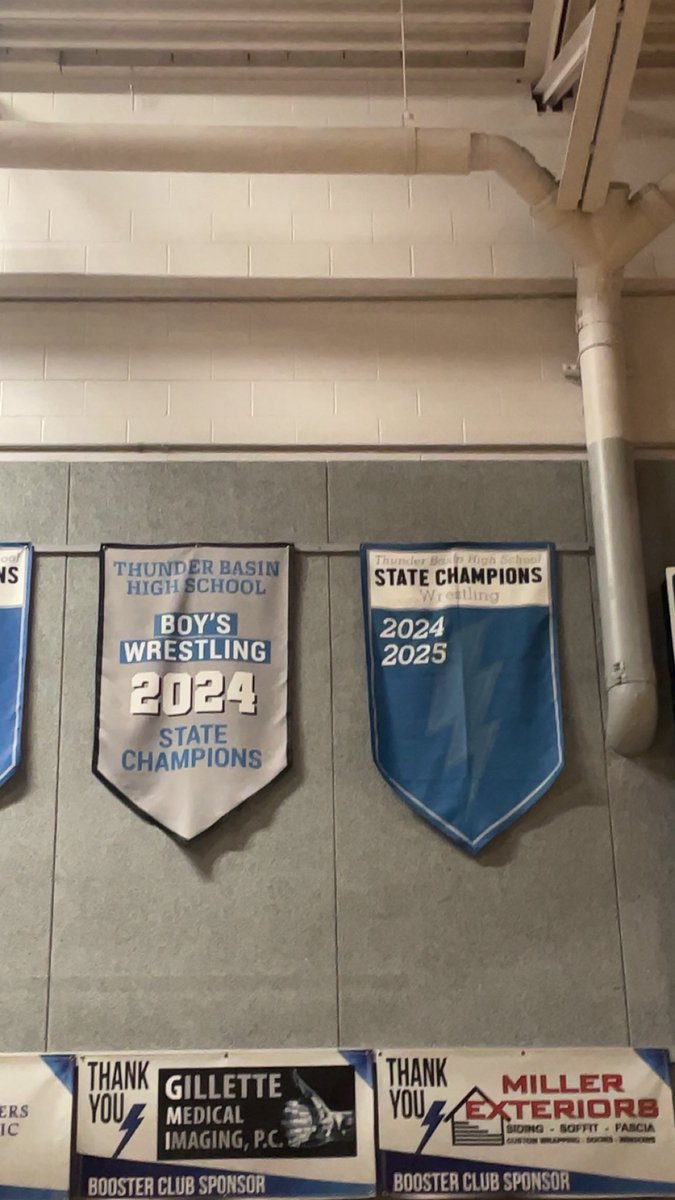 New banner is finally up! 2025 WHSAA 4A State Wrestling Champions! ⚡️⚡️ #Back2Back