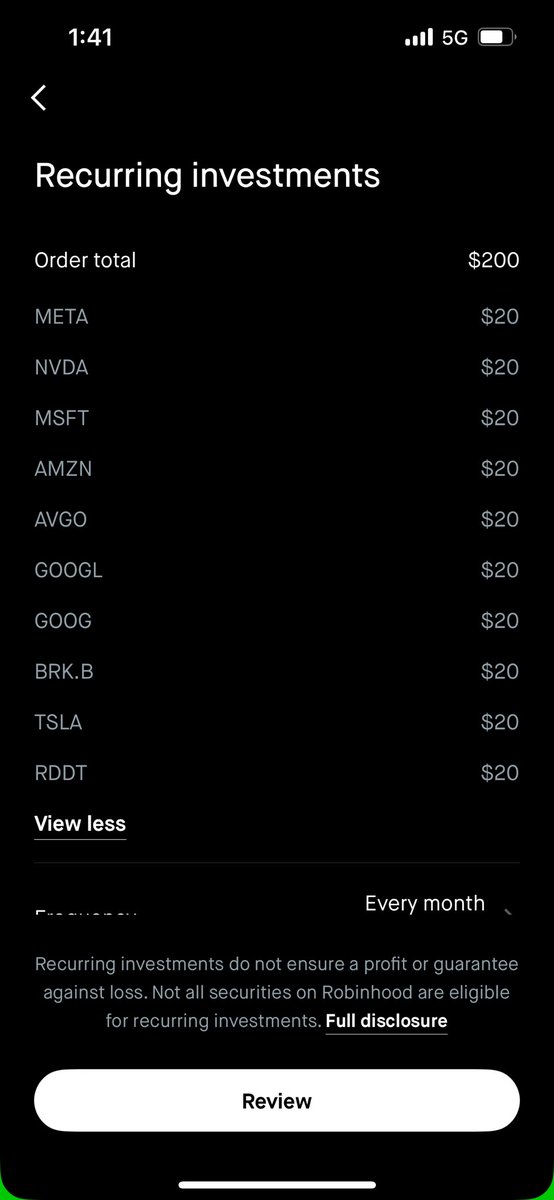 Created my own S&amp;P10 recurring investment, let’s rock &amp; roll baby