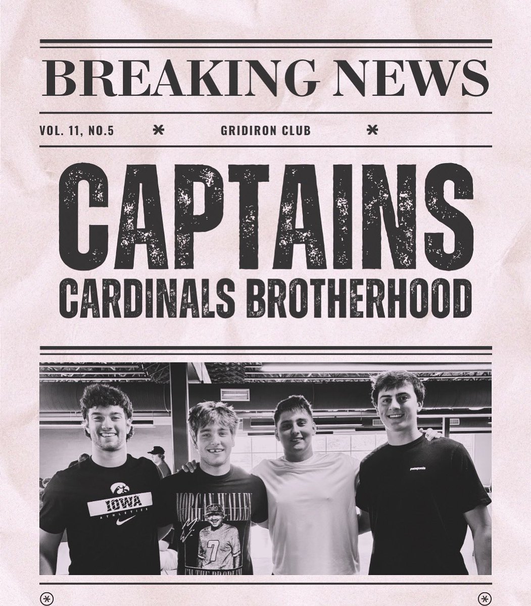 middletoncardfb's tweet photo. Meet your 2025 captains! Leadership is about action, not position! #cardinalgridiron #middletoncardinalfootball https://t.co/vwrnhFRKWv