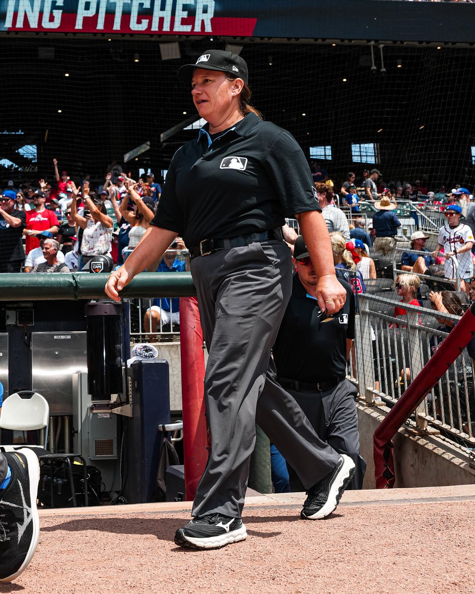 Marlins's tweet image. A first for Jen, a first for the game.

Today, Jen Pawol steps onto the field as @MLB’s first female umpire. 👏