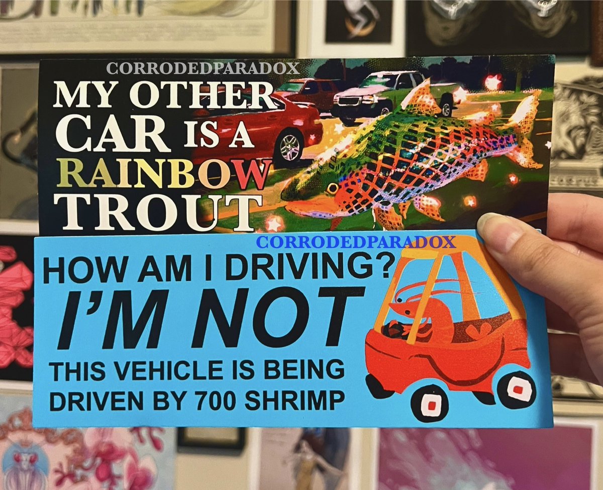 🦐GIVEAWAY🦐
Winner will receive one of each of my bumper stickers!

Rules
🚗 Must be following me
🚗 Like + RT to enter
🚗Comment your fav type of car for an extra entry
🚗 More info below!