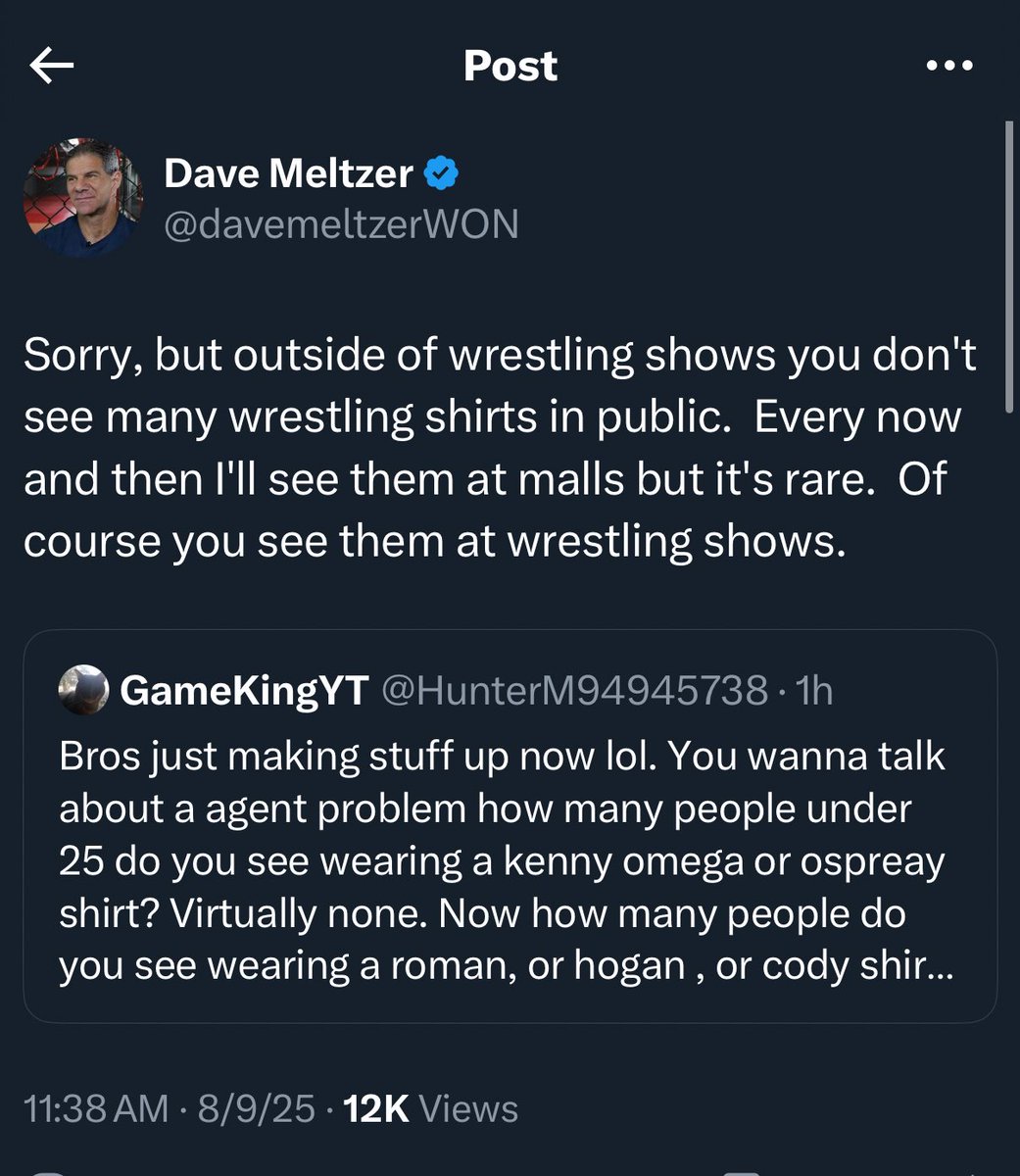 I’m an author &amp; every book event I’ve done, I’ve seen at least one person wearing a Punk, Cena, or Jey Uso shirt in the last 3 yrs. I literally sold 3 of my books to a woman wearing a Yeet shirt cuz we connected over wrestling. I’ve never seen an Omega or Osprey shirt in the wild