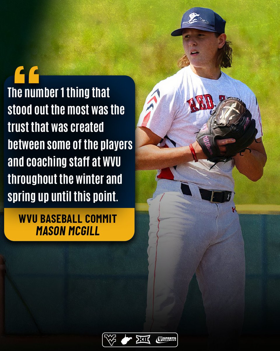West Virginia’s top 2027 prospect, 90-mph lefty Mason McGill, talks about why he committed to #WVU and what he’ll bring to the program.

Interview 👉 gowvu.us/y0i
