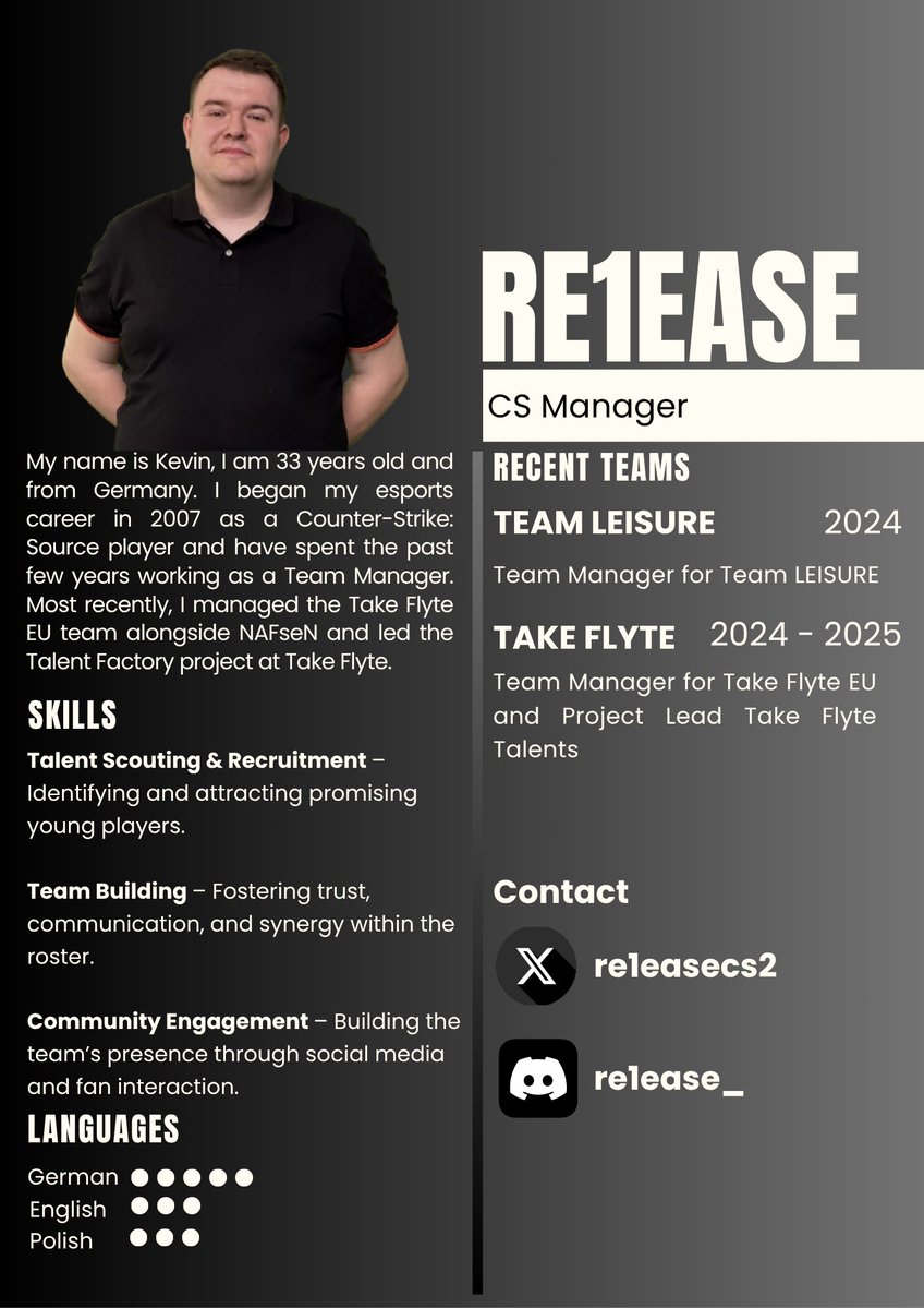 TF | re1ease (@re1easecs2) on Twitter photo Hello friends. After discussing with NAFseN, Iβll also be stepping back and going inactive at <a href="/TakeFlyteGG/">Take Flyte</a> and Iβll be looking into new opportunities for the future.
I want to take a moment to thank <a href="/NAFseNCS/">WAVE | NAFseN</a>, <a href="/TheeNelloGG/">TF Nello</a>, <a href="/JustSaben/">TF Saben</a> and the entire <a href="/TakeFlyteGG/">Take Flyte</a> family for Hello friends. After discussing with NAFseN, Iβll also be stepping back and going inactive at <a href="/TakeFlyteGG/">Take Flyte</a> and Iβll be looking into new opportunities for the future.
I want to take a moment to thank <a href="/NAFseNCS/">WAVE | NAFseN</a>, <a href="/TheeNelloGG/">TF Nello</a>, <a href="/JustSaben/">TF Saben</a> and the entire <a href="/TakeFlyteGG/">Take Flyte</a> family for