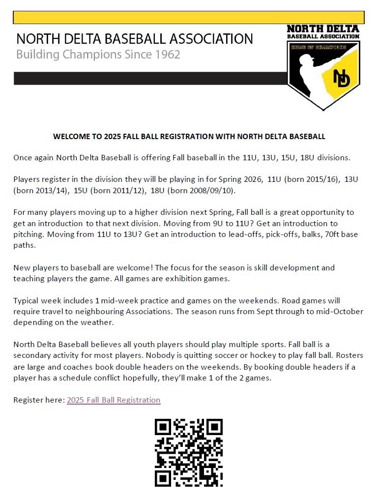 2025 Fall Ball Registration.  Pleasd read our flyer for details.  <a href="/Baseball_BC/">Baseball BC 🇨🇦</a> <a href="/bcmbaseball/">BC Minor Baseball Association</a>
