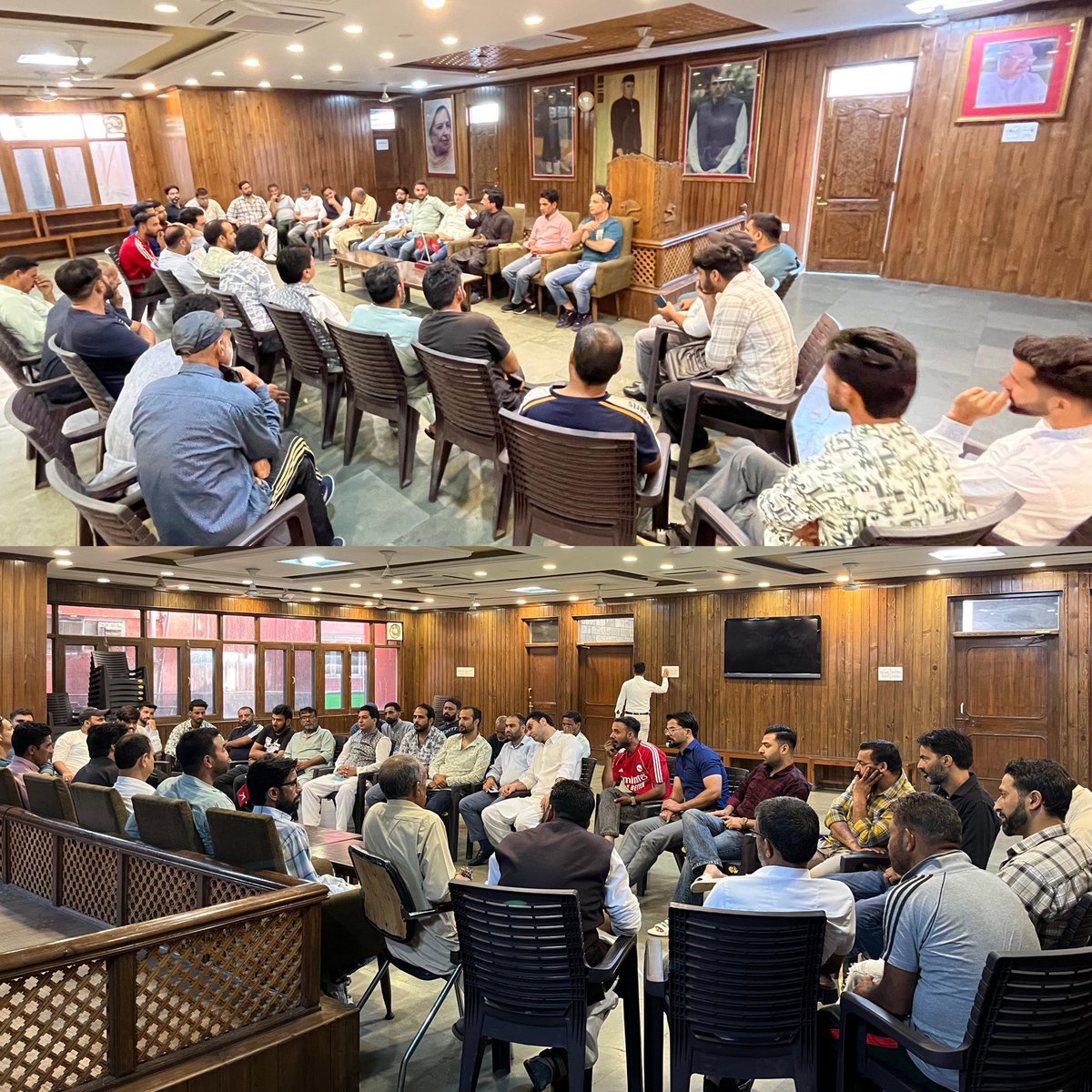 Hon'ble MLA Lal Chowk, <a href="/ahsanpardesi/">Ahsan Pardesi</a>, today presided over an important meeting of prominent workers of Halqa Batmaloo.
The session witnessed detailed deliberations on ensuring the smooth functioning of the Halqa, strengthening grassroots connections with the people, and further