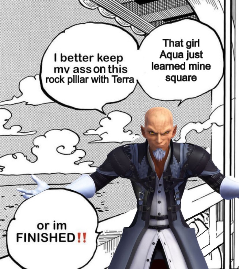 The reason aqua never got to fight xehanort in bbs is because she would’ve beat his ass so hard the that series would’ve ended right there.