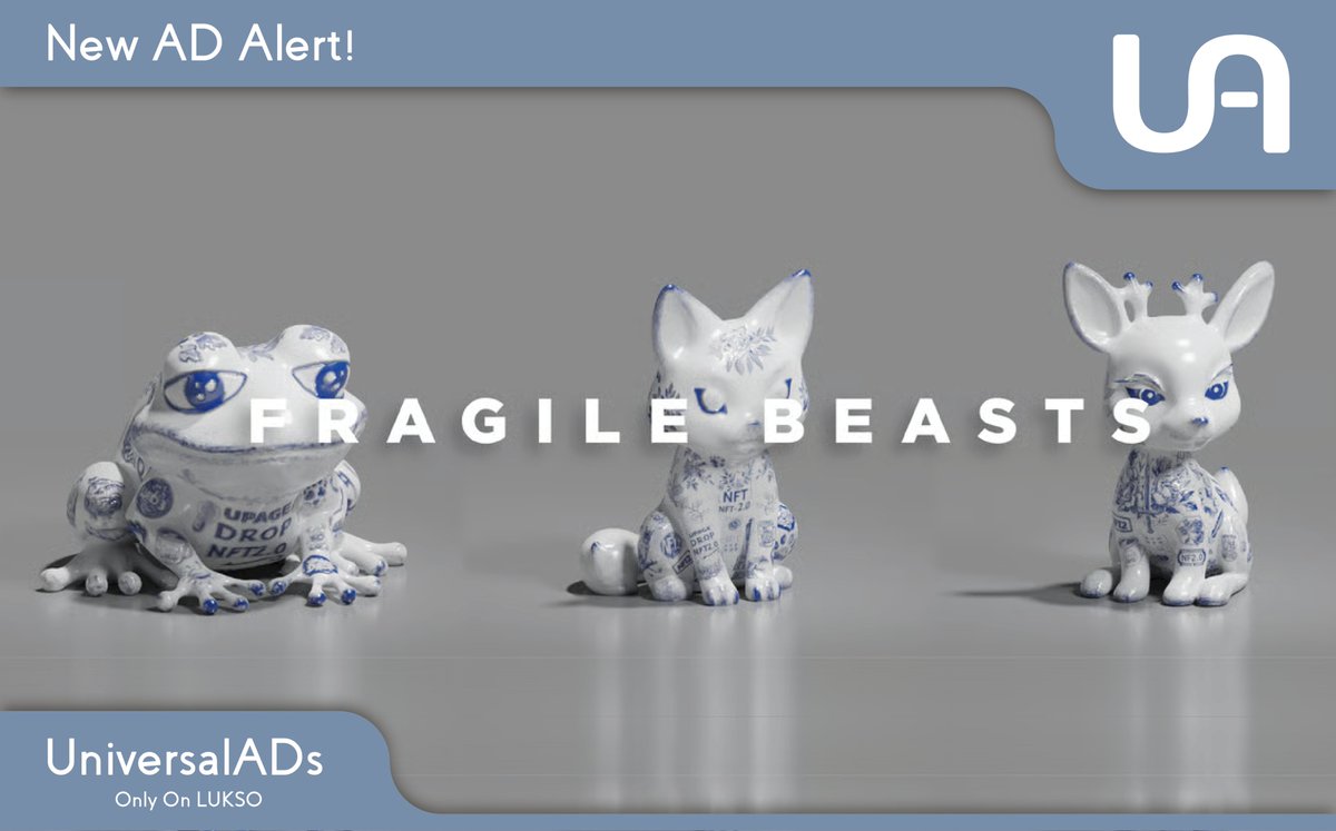 Universal Ads (@universalads_) on Twitter photo 🚀 New AD Alert!
Shout out to <a href="/UnderwearNft/">“UNDERWEAR”</a> for choosing Universal Ads to showcase the beautiful Fragile Beasts collection! 🦌
✨ Explore the collection and get yours! : universal.page/collections/lu…
Dont forget to claim your rewards for hosting ! profile.link/universalads@e… 🚀 New AD Alert!
Shout out to <a href="/UnderwearNft/">“UNDERWEAR”</a> for choosing Universal Ads to showcase the beautiful Fragile Beasts collection! 🦌
✨ Explore the collection and get yours! : universal.page/collections/lu…
Dont forget to claim your rewards for hosting ! profile.link/universalads@e…