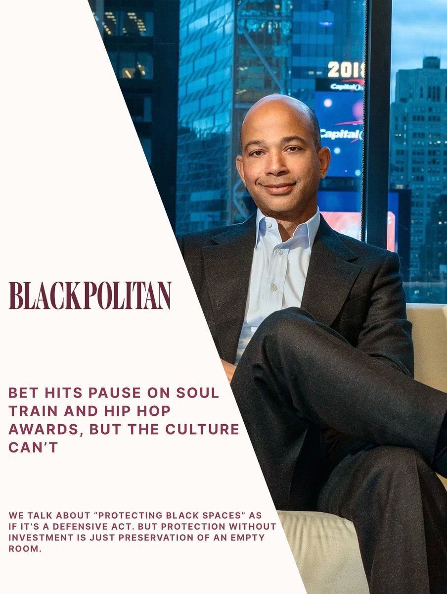 We talk about “protecting Black spaces” as if it’s a defensive act. But protection without investment is just preservation of an empty room.

More: shatterthestandards.com/p/bet-hits-pau…
