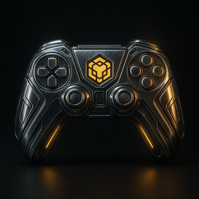 BNB Chain gaming controller with a futuristic design featuring a lion emblem