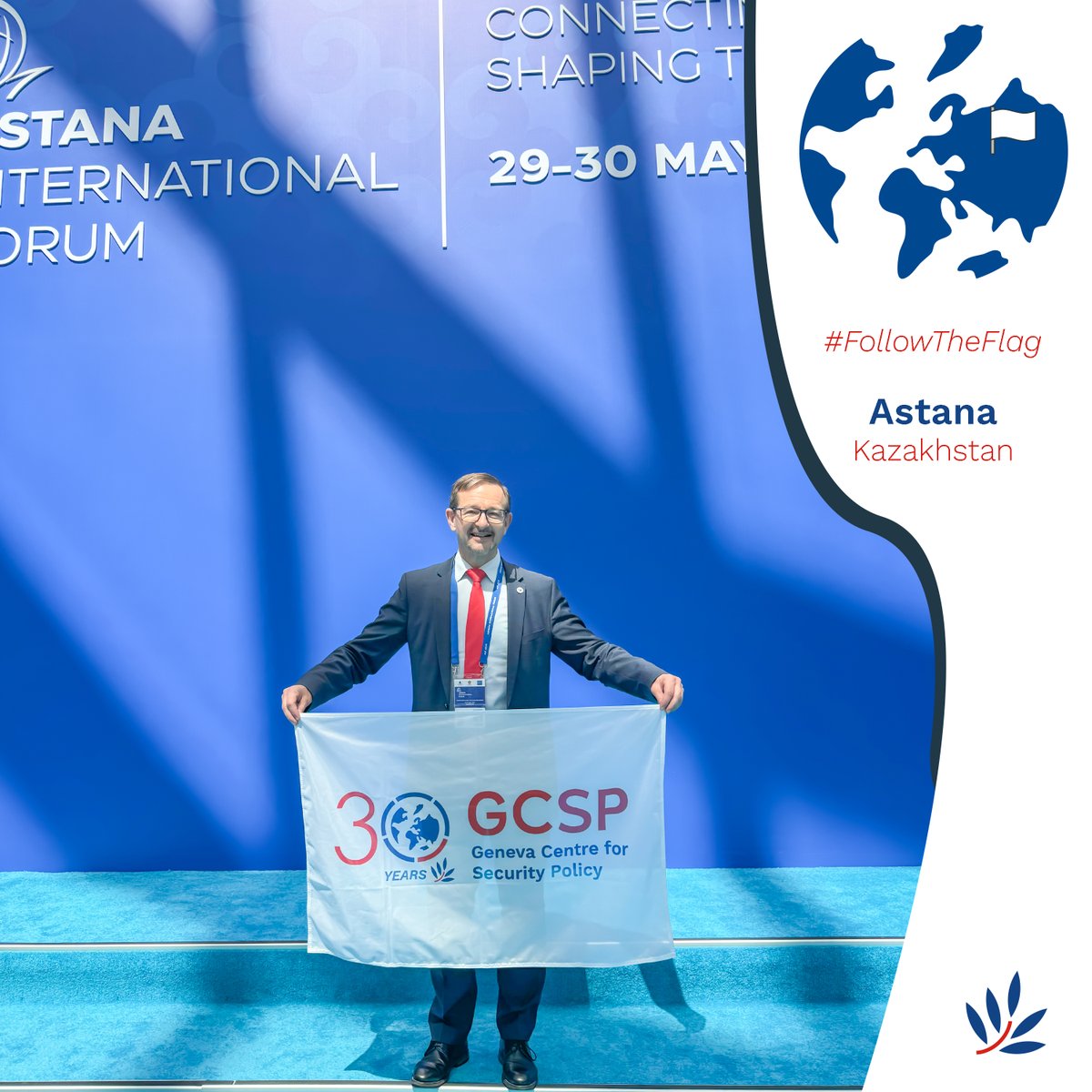 TheGCSP's tweet image. 🌍 Ambassador Thomas Greminger, carried the GCSP 30th Anniversary flag to Kazakhstan 🌟

📍 Where? Astana International Forum

🤝 With? Kazakh authorities

🎯 Why? For a panel on the future dynamics of middle powers in a multipolar world

#GCSP30Years #FollowTheFlag