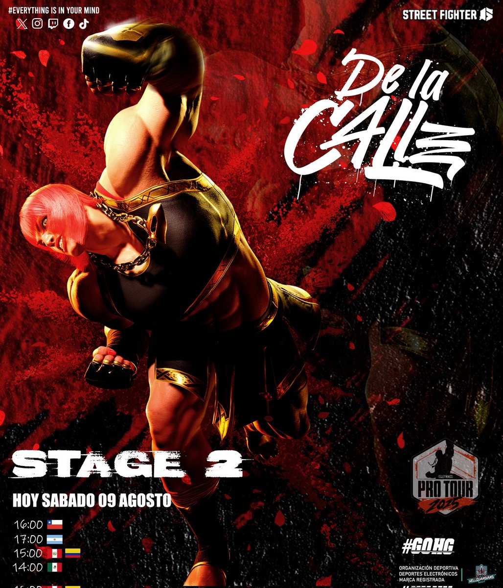 ¡Hoy tenemos la Stage 2 #DeLaCalle #WorldWarriors2025 con nuestros Guardianes del equipo #StreetFighters6 🇨🇱 que saldrán a darlo todo!.

#MadBuda
#Rataman 
#SrDonMejias

#GOHG
#Sony #PS5 #Gamer #SF6 #FightingGames #Esports #WorldWarriors
