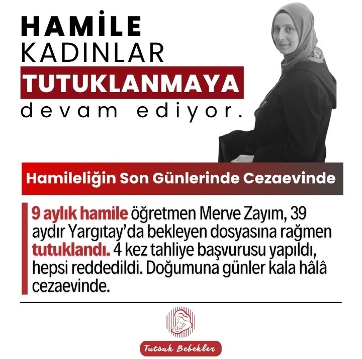 29 yaşında masum bir insan...
9 aylık hamile...
Doğum yapma zamanı geldi ama hala tutuklu...
Böyle bir rezillik ancak size nasip olabilirdi...
<a href="/Akparti/">AK Parti</a>
<a href="/tcbestepe/">T.C. Cumhurbaşkanlığı</a>
Yatacak yeriniz yok...

HapisteDoğuma SessizKalma