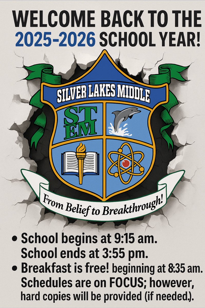 Welcome Back! We are excited to start a new year! 2025/2026. From Belief to Breakthrough!