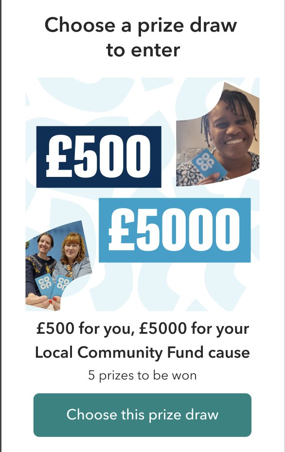 Prizes! 
Choose More in Common Llantwit Major as your Local Community Fund cause on the Co-op app and enter <a href="/coopuk/">Co-op</a> Member Prizes for a chance to win £500 for you and £5,000 for us. 
Find out more on the Co-op App.