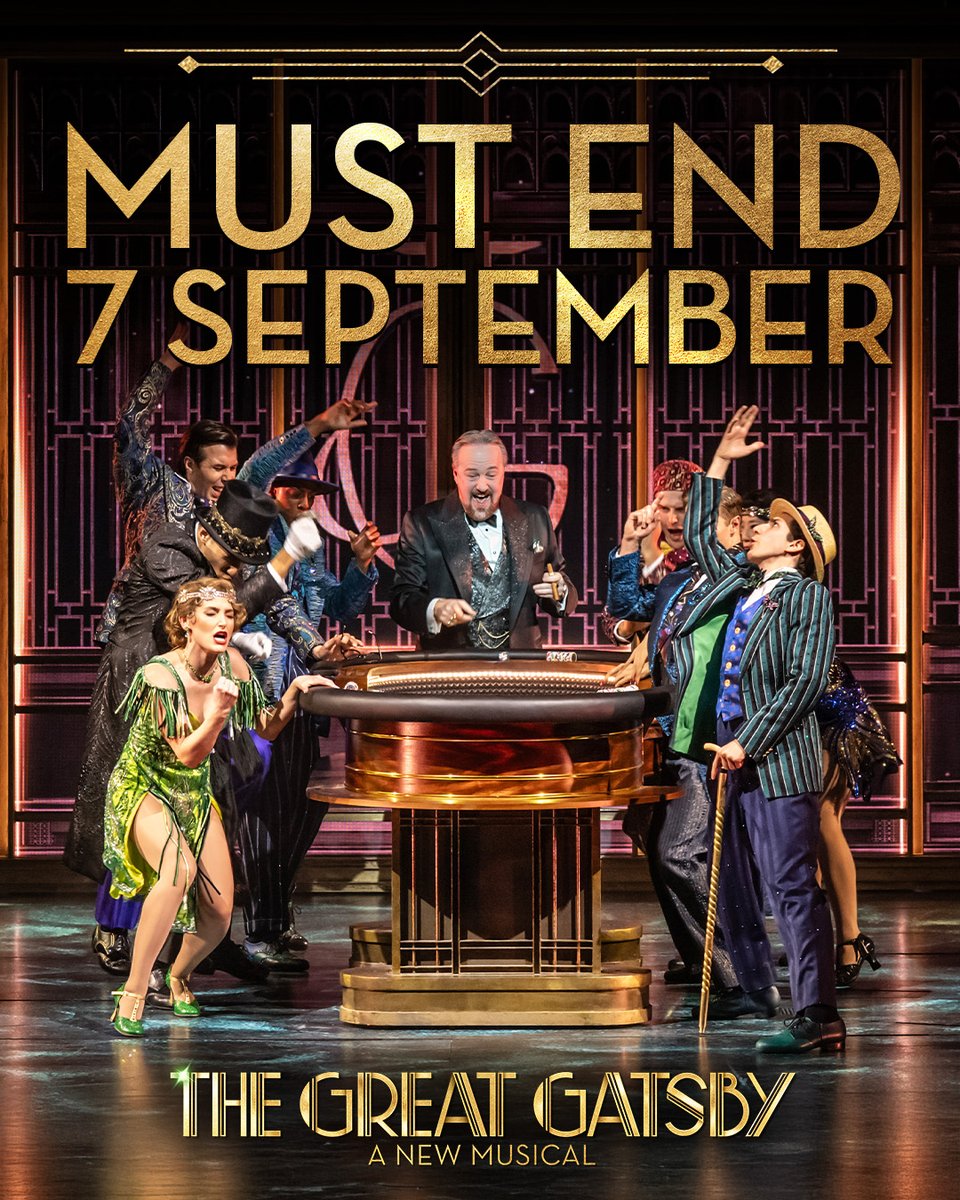 Old sport, time is running out...

#LDNGatsby is in its final weeks so grab your ticket, dress to impress, and join the party before the curtain falls 💫

#WestEnd #ClosingSoon #LondonMusical #LondonTheatre