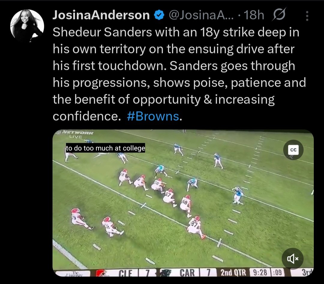 ThisIsNotZain's tweet image. Shedeur tweets vs Dart tweets

Josina Anderson is a joke