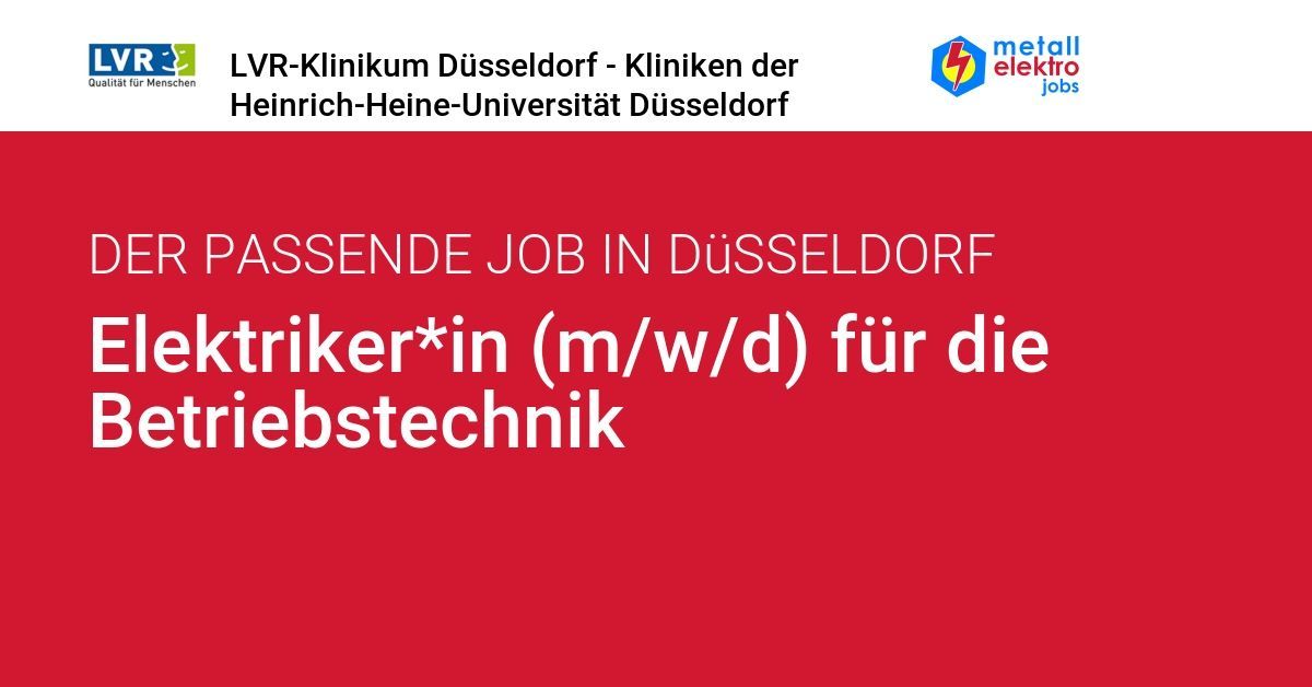 Elektriker*in (m/w/d) für die Betriebstechnik, Düsseldorf | metallelektrojobs metallelektrojobs.de/stellenangebot…