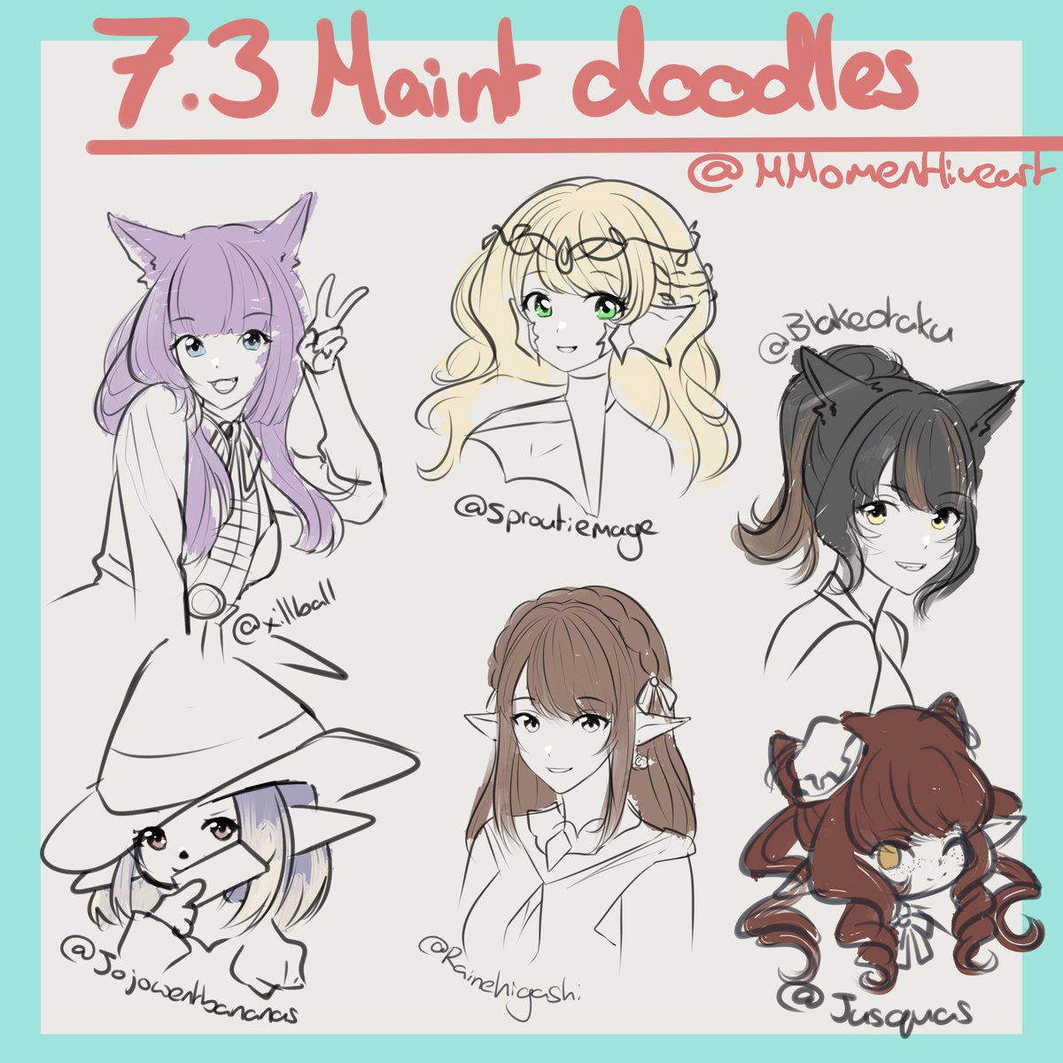 Maint doodles, thank you to everyone who submitted their WOL!
#ffxiv