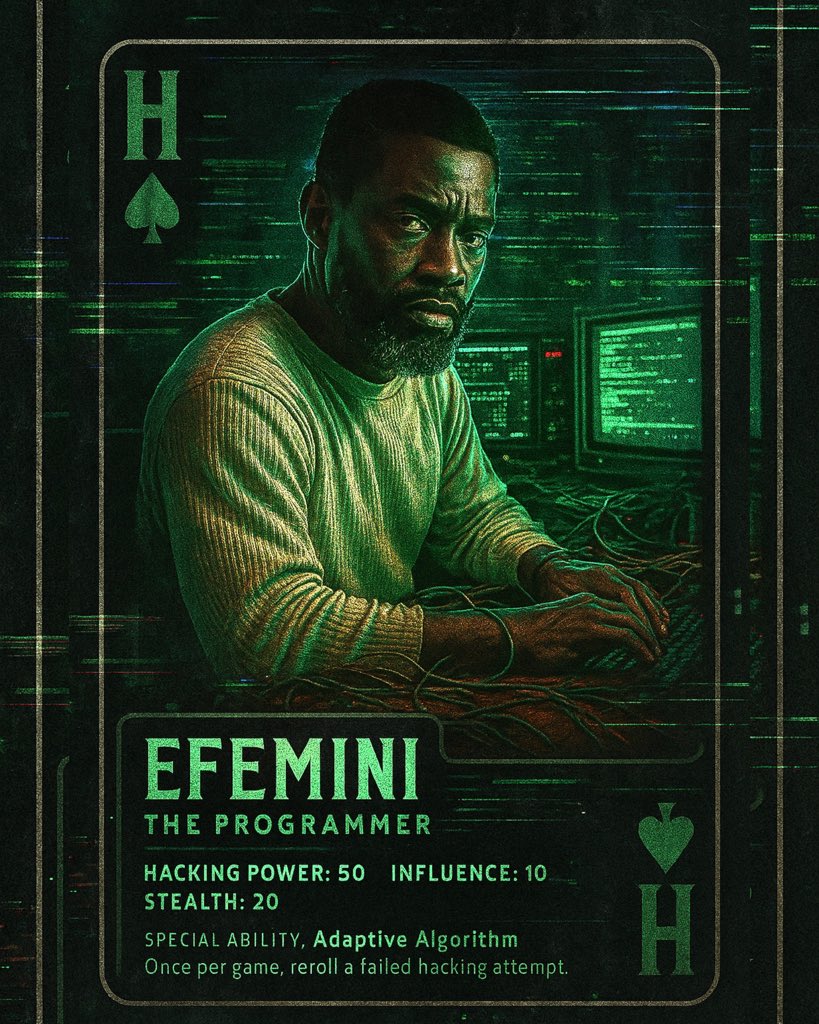 kulturegames's tweet photo. Efemini: The tech genius. High Hacking Power to get the job done. https://t.co/D0A8U1ixGB