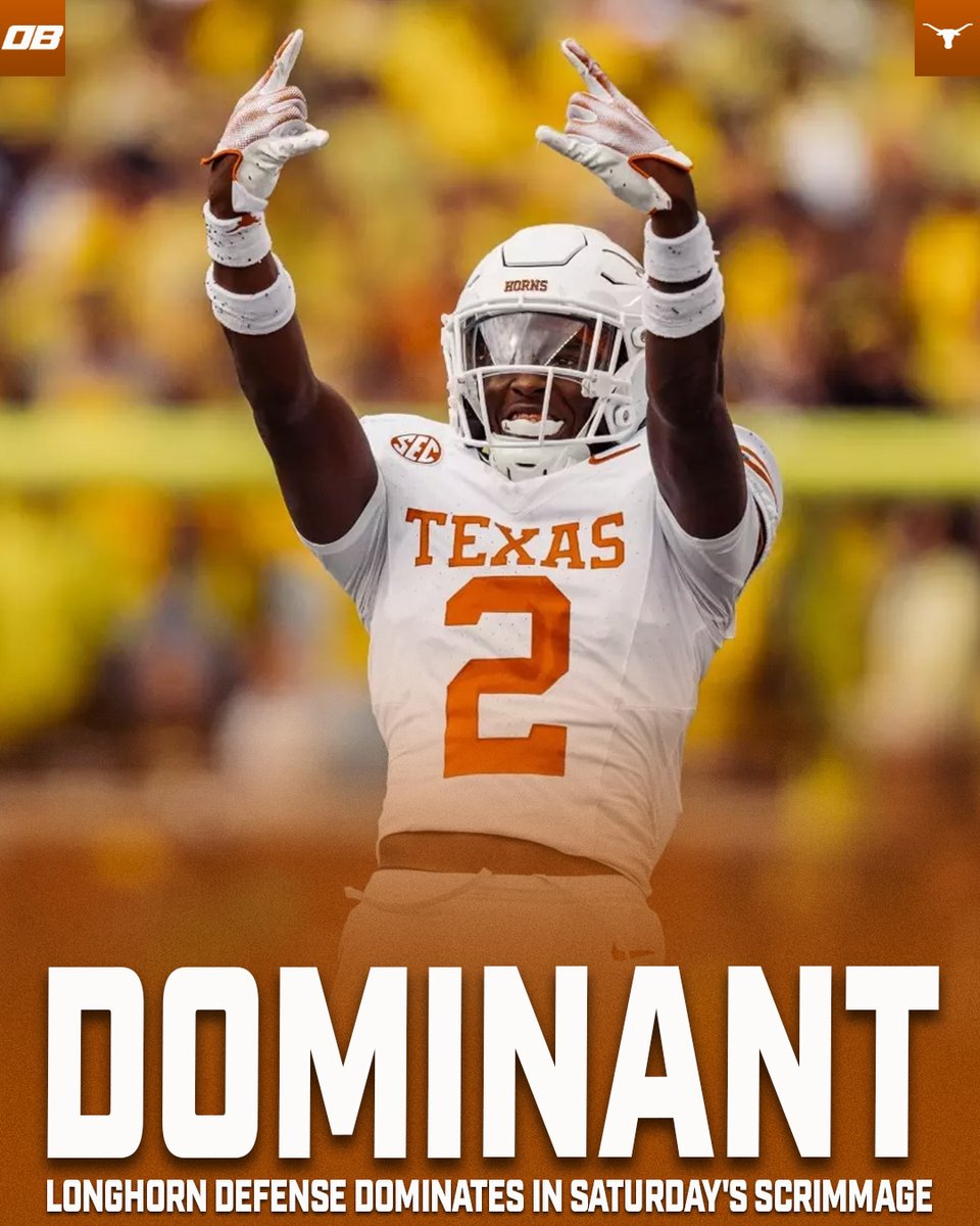 Orangebloods.com (@orangebloods_) on Twitter photo The Longhorn defense DOMINATED in Saturday's scrimmage 🤘
“The offense could barely move against the defense. When they moved the ball, the defense eventually stopped them.” - A source told <a href="/AnwarRichardson/">Anwar Richardson</a>
“The defense is still in charge." - Another Source told <a href="/OB_JasonS/">Jason Suchomel</a> The Longhorn defense DOMINATED in Saturday's scrimmage 🤘
“The offense could barely move against the defense. When they moved the ball, the defense eventually stopped them.” - A source told <a href="/AnwarRichardson/">Anwar Richardson</a>
“The defense is still in charge." - Another Source told <a href="/OB_JasonS/">Jason Suchomel</a>