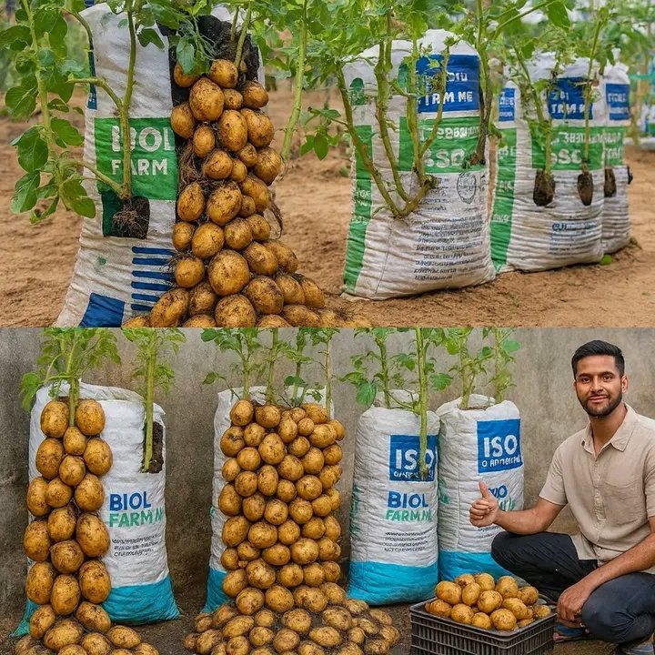 How to Grow Potatoes at Home Using Just One Potato

What You’ll Need
A sprouted or seed potato
A large container (10–15 gallons) with drainage holes
Potting soil or compost
Optional: natural fertilizer
Water
Step-by-Step Guide
1. Prepare the Potato
Cut the sprouted potato into