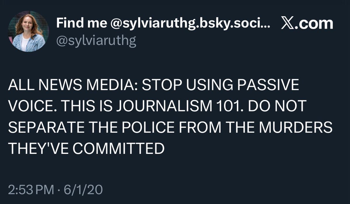 Remember when journalists demanded everyone stop using the “passive voice” to describe police involved shootings? Apparently the opposite is true when it’s the police officer who is killed.