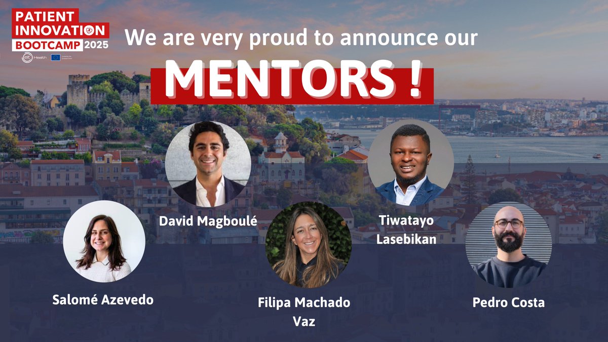 🚀 We are very proud to present our 5 mentors for the 2025 Patient Innovation Bootcamp, supported by <a href="/EITHealth/">EIT Health</a>, Salomé Azevedo, David Magboulé, Filipa Machado Vaz, Tiwatayo Lasebikan, and Pedro Costa!

Learn more about the PI Bootcamp here: patient-innovation.com/bootcamp.