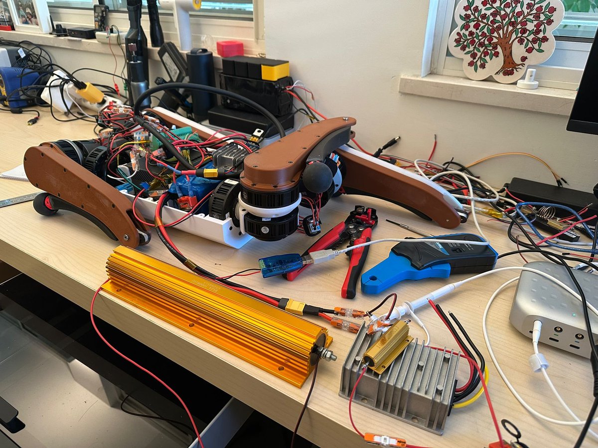 The bot practices yoga during a BMS debugging session