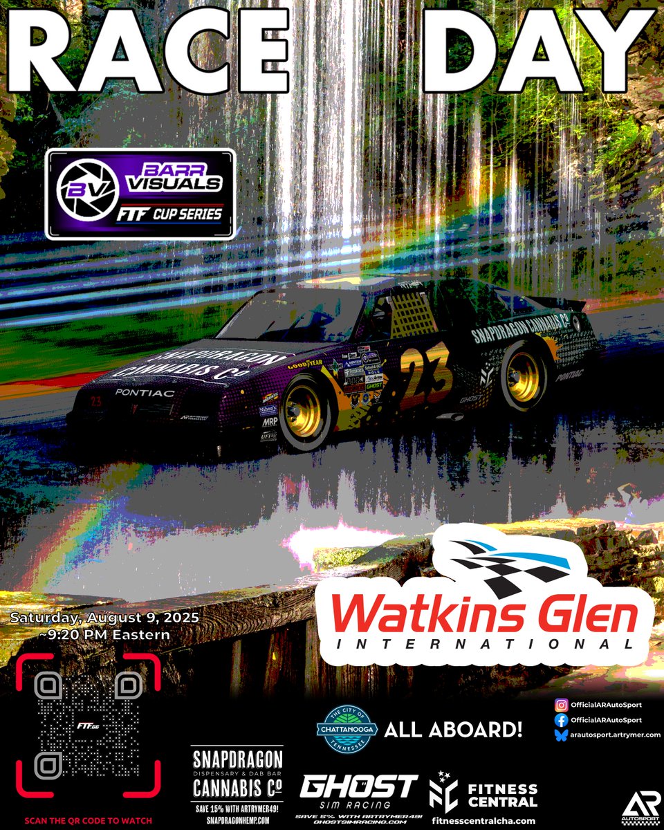 Got 🇨🇦 <a href="/HawkinRacing/">Brandon Hawkin</a> in the #49 with <a href="/EPB_Chattanooga/">EPB</a>, while I continue my unexpected quixotic playoff quest filling in the #23 for <a href="/CodeRedOnly/">CodeRedOnly</a>, driving the "Bad Luck Pontiac" in <a href="/SnapdragonHemp/">Snapdragon Hemp</a> colors.

📺: twitch.tv/ftf_gg 
~9:20 PM Eastern