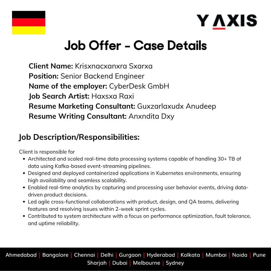 yaxis's tweet image. 🎉 Congrats to Our Client on Securing a Job in the Germany as Senior Backend Engineer!

One more success story from Y-Axis!

y-axis.com/visa/work/germ…

Are you interested? Comment below.

#WorkInGermany #SeniorBackendEngineer
