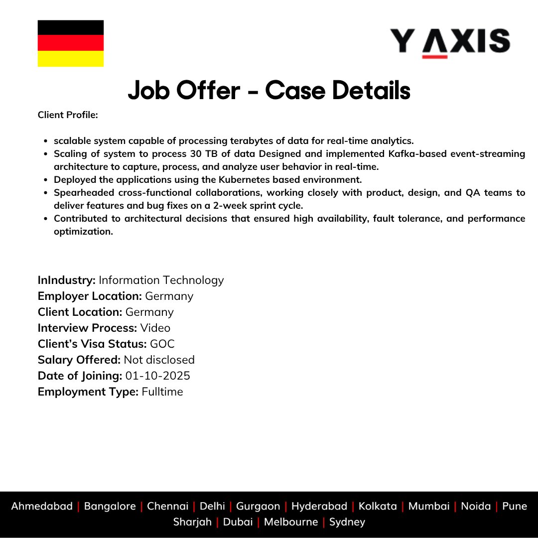yaxis's tweet image. 🎉 Congrats to Our Client on Securing a Job in the Germany as Senior Backend Engineer!

One more success story from Y-Axis!

y-axis.com/visa/work/germ…

Are you interested? Comment below.

#WorkInGermany #SeniorBackendEngineer
