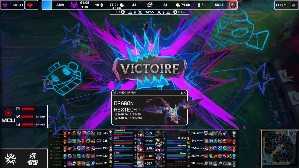 Day 3 du #NexusTour sous big angine✅
Je range l’overlay pour le Day 4 (les games seront sur le TR)
J’ai tenté de reproduire un overlay avec les placements d’infos façon MSI.
Même si il faut s’habituer au nouveau style, les 2100 lignes de CSS valent le coup
RDV au Day 4 – #CLAWIN