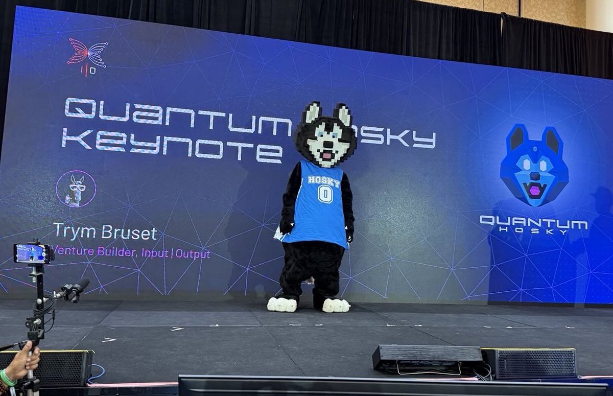 We can’t confirm #QuantumHOSKY is related to $HOSKY… but we can confirm HOSKY looks lost on stage for the Quantum HOSKY presentation. 🐾