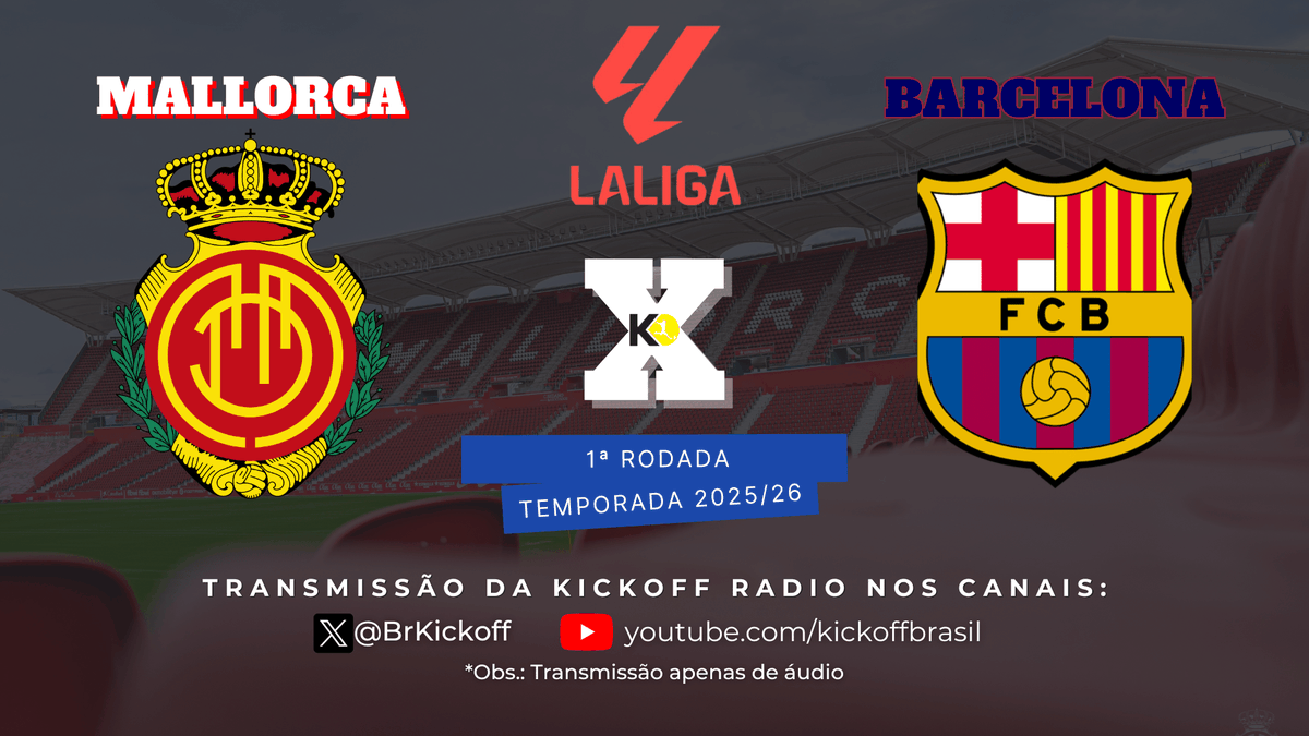 Cantadas NFL 🏈 (@nfl_cantadas) on Twitter photo Dia 16 o futebol está de volta na <a href="/BrKickoff/">Kickoff Brasil</a>! Às 14h20 narro o confronto entre Mallorca x Barcelona pela abertura de La Liga. Se inscreva em nossos canais. Dia 16 o futebol está de volta na <a href="/BrKickoff/">Kickoff Brasil</a>! Às 14h20 narro o confronto entre Mallorca x Barcelona pela abertura de La Liga. Se inscreva em nossos canais.